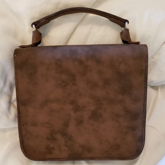 Brown Leather Top Handle Handbag - Picture 2 of 3